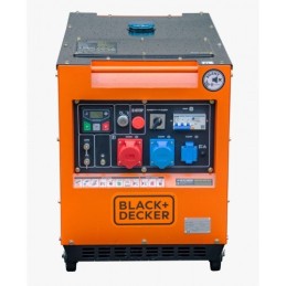 Vorderseite mit Bedienfeld des BLACK+DECKER BXGND7900E 3-phasigen 7.9KvA Diesel Generators